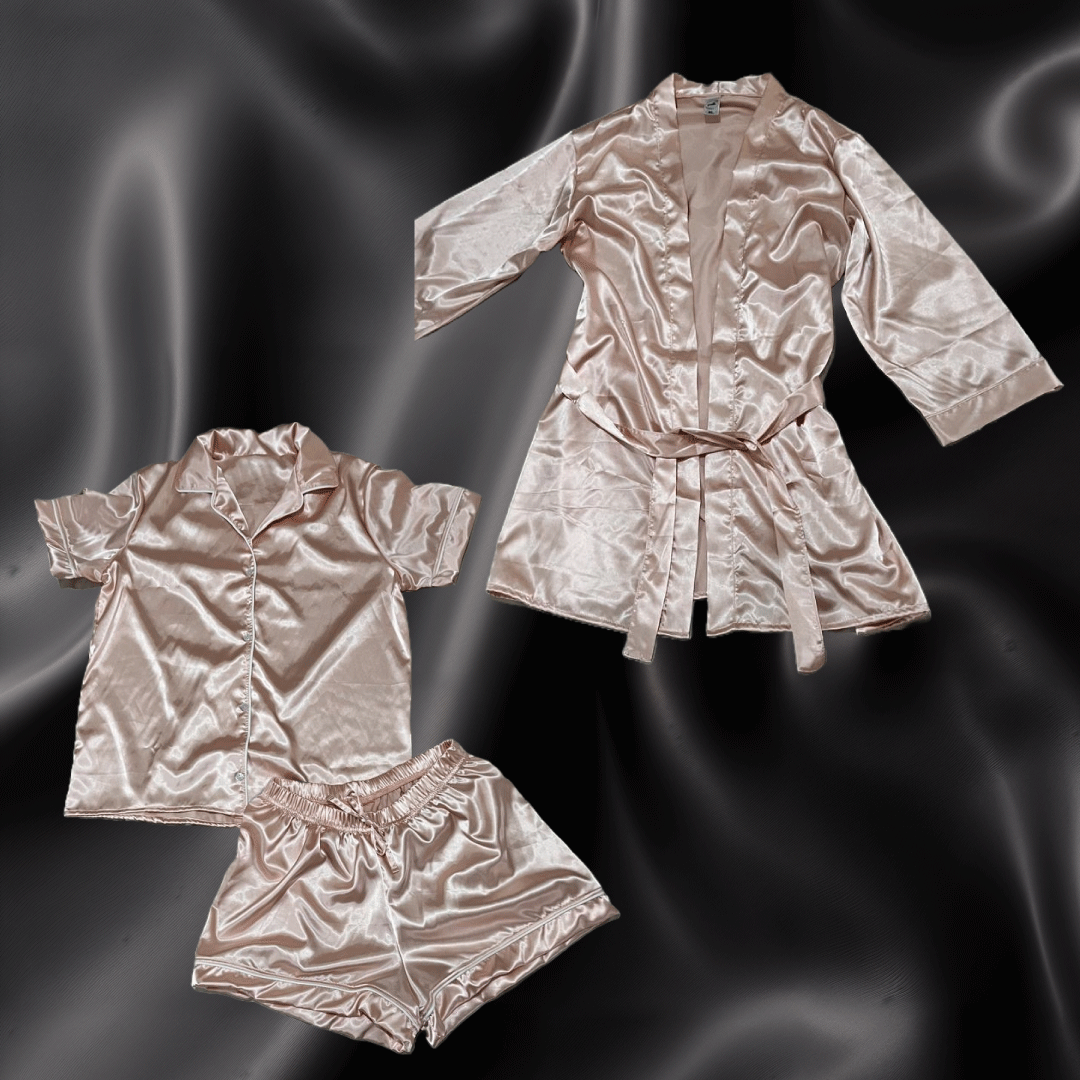 Pijama y Bata de Satín