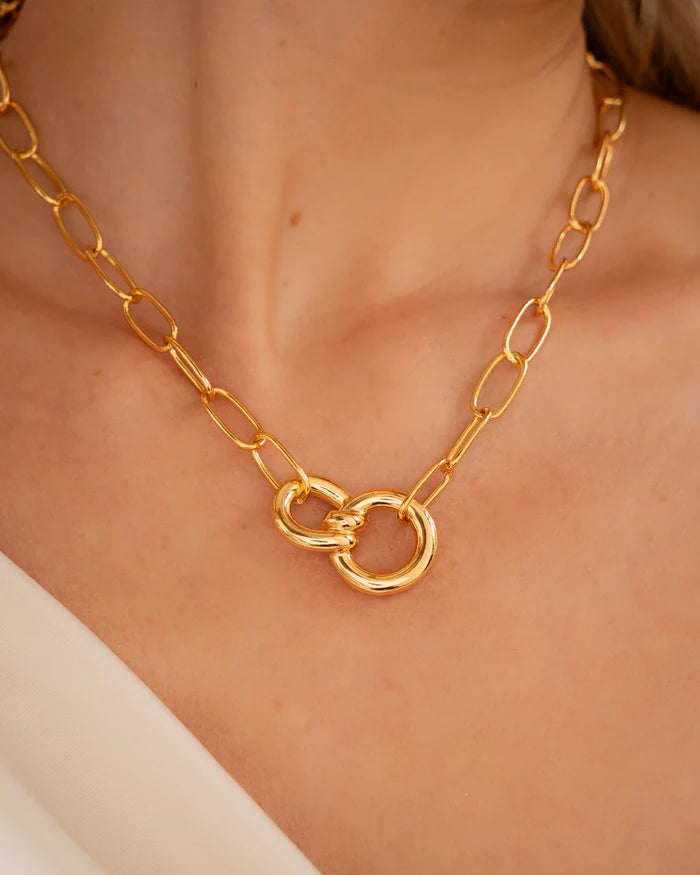 Collar Eslabón Lazo Maxi + Aretes