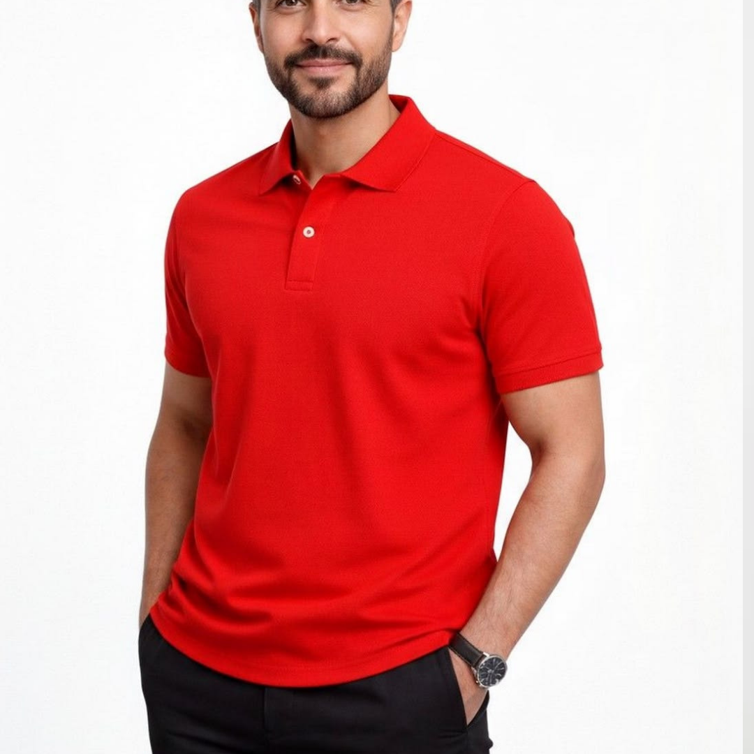 camisa tipo polo Hombre-  Rojo