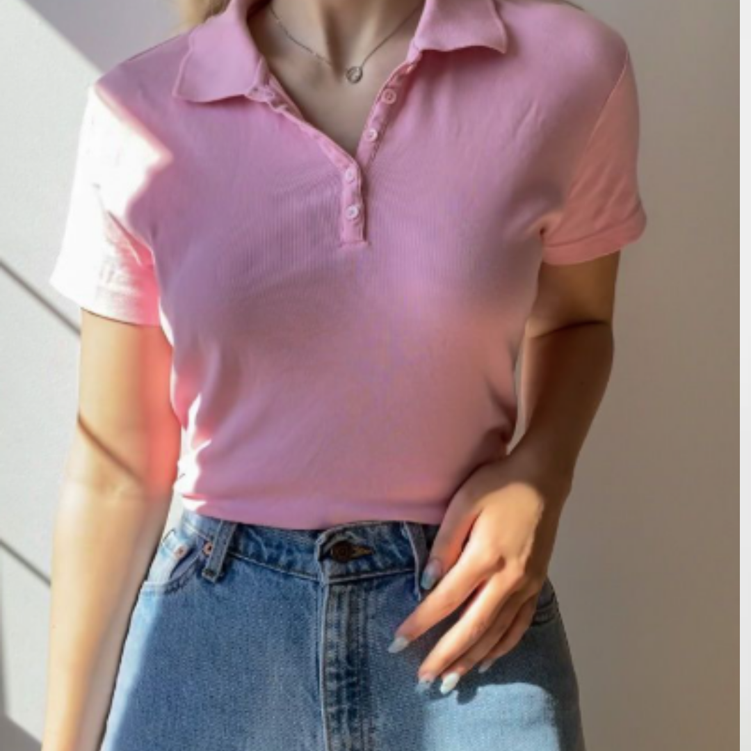 camisa tipo polo mujer- rosado