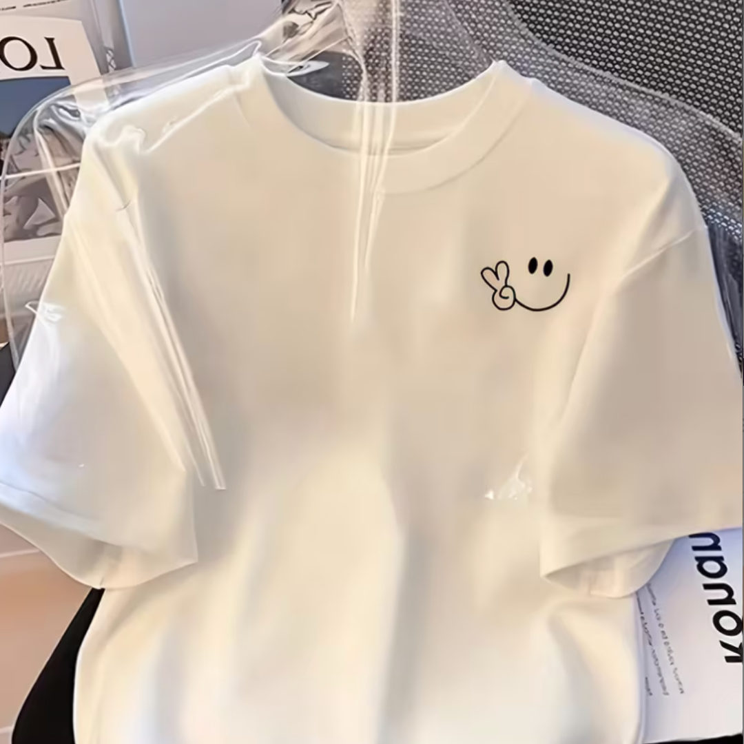 Camiseta Oversize "Daily Smile" – Estampado