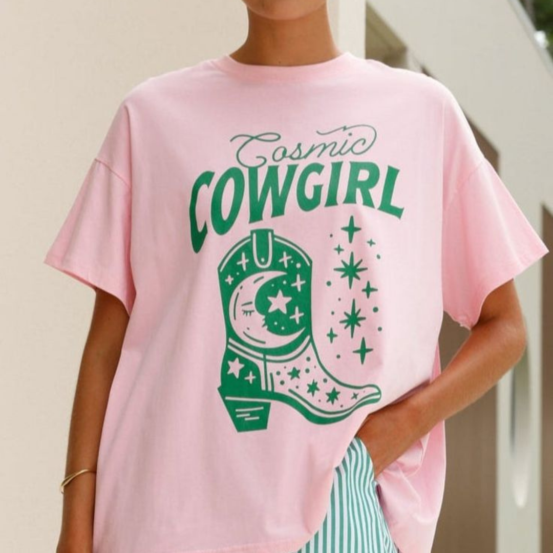 Camiseta Oversize "cowgirl" – Estampado
