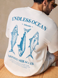 Camiseta Premium en Algodón Estampada Hombre- fishblue