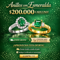 Anillos de Plata 925 con Esmeralda Natural Colombiana