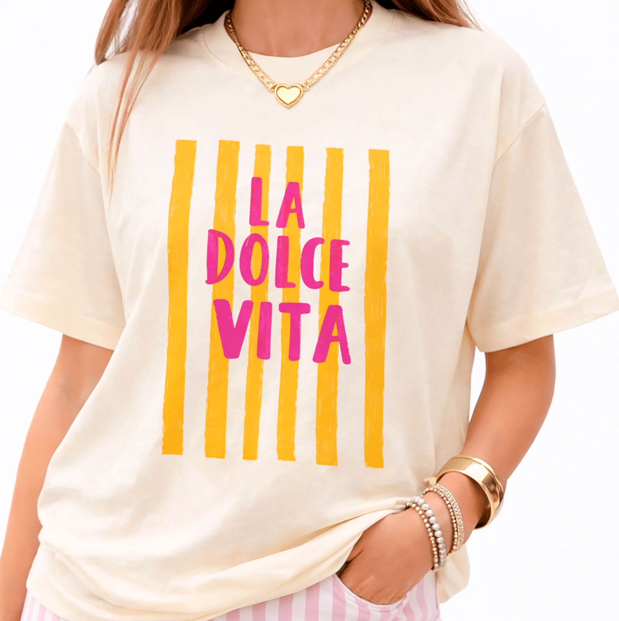 Camiseta Oversize “La Dolce Vita” para Mujer – Estampado