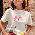 Camiseta Oversize “Perritos” para Mujer – Estampado