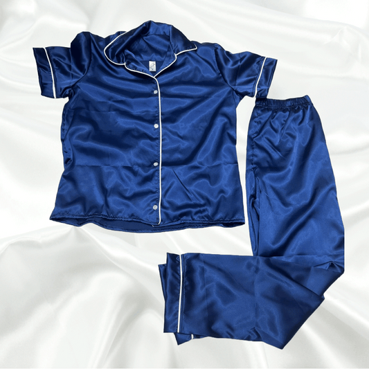 Pijama Satín azul