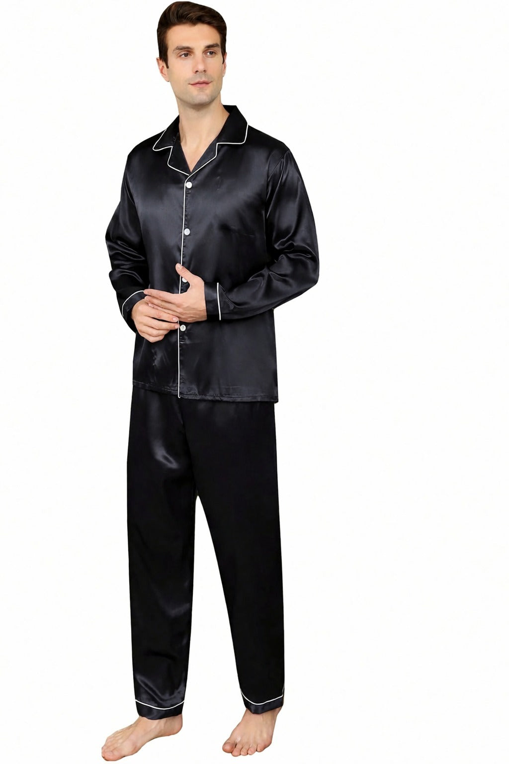 Pijama en Satín para hombre – Color Negro